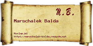 Marschalek Balda névjegykártya